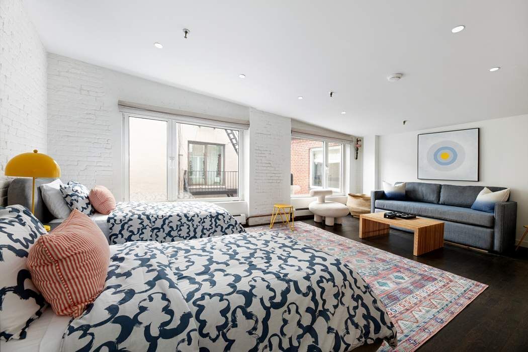 288 West Street, Unit PH Manhattan, NY 10013 - Photo 10 of 19 a bedroom with a bed and wooden floor