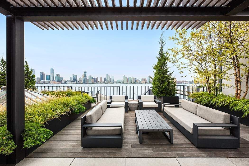 288 West Street, Unit PH Manhattan, NY 10013 - Photo 16 of 19 a view of a balcony with lake view and a patio