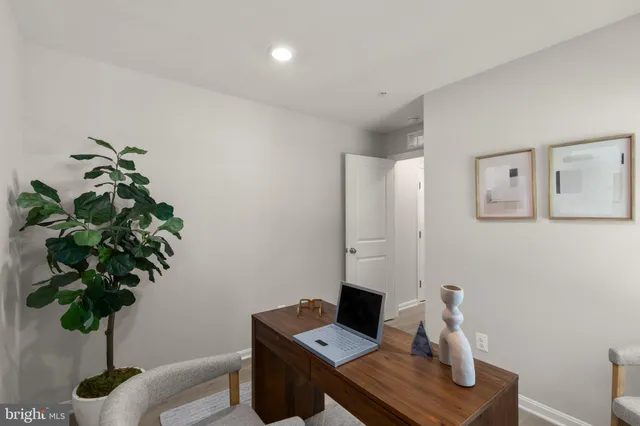 a view of workspace with a potted plant
