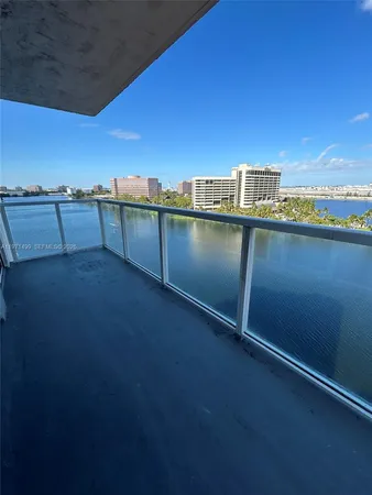 a view of a balcony with an outdoor space