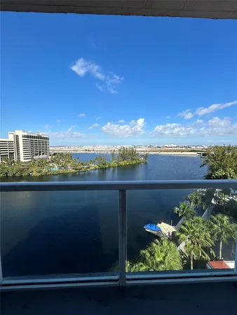 a view of lake from balcony