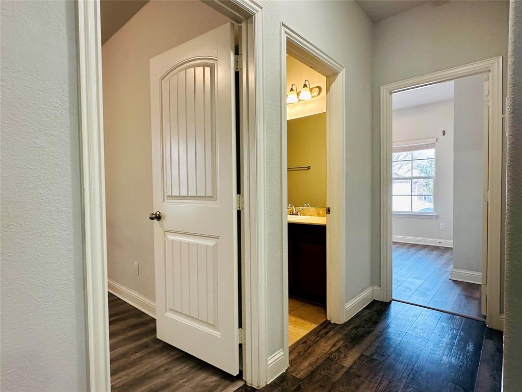 1223 Mount Olive Lane Forney, TX 75126 - Photo 4 of 28 Corridor with dark wood-style flooring