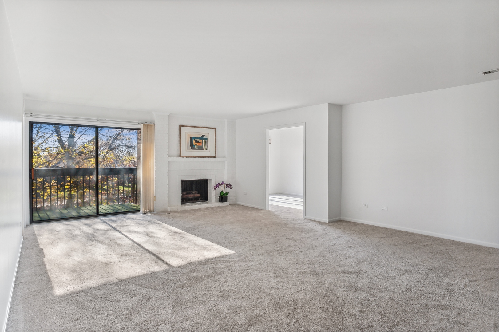 3900 Mission Hills Road, Unit 204 Northbrook, IL 60062 - Photo 3 of 15 an empty room with windows and fireplace