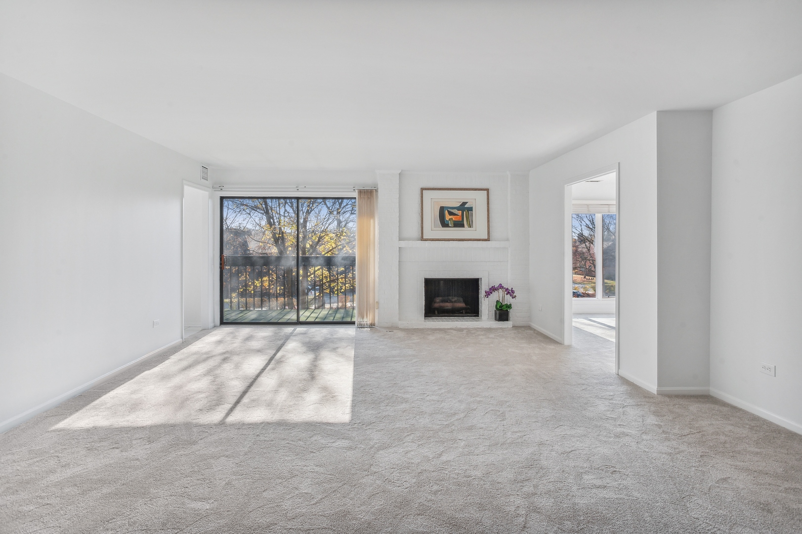 3900 Mission Hills Road, Unit 204 Northbrook, IL 60062 - Photo 6 of 15 an empty room with windows and fireplace