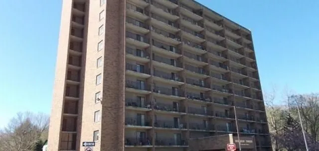 a view of a tall building