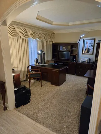 a living room with furniture