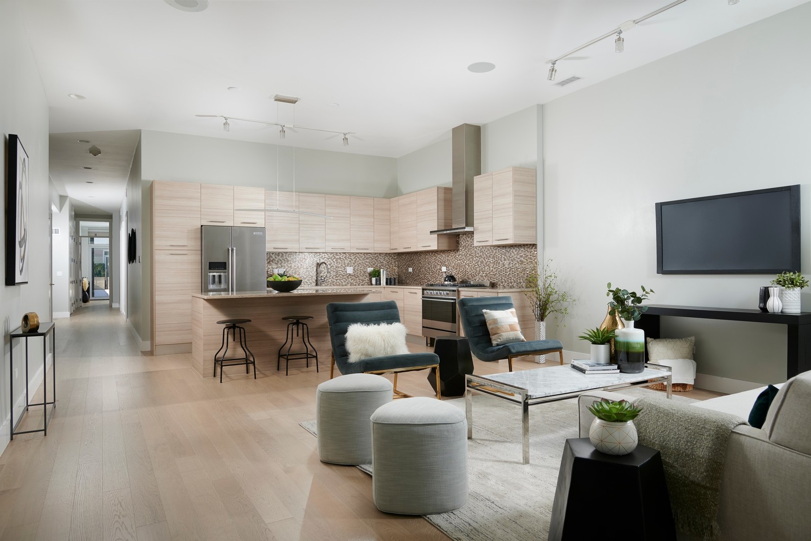 1100 West Adams Street, Unit 2N Chicago, IL 60607 - Photo 4 of 23 a living room with furniture and a flat screen tv