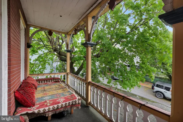 a view of city from a balcony