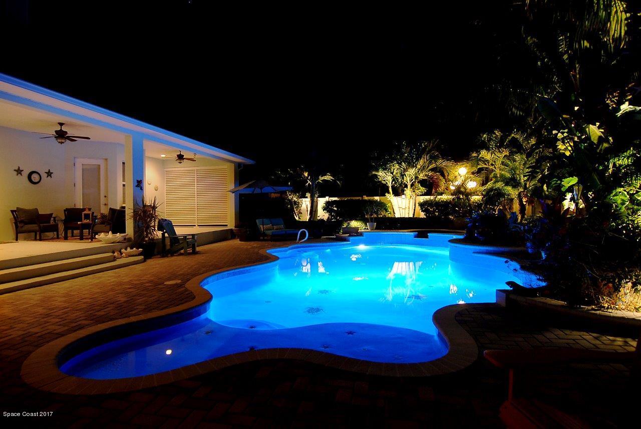 133 Windemere Place Melbourne Beach, FL 32951 - Photo 14 of 32 Pool with Night Lighting