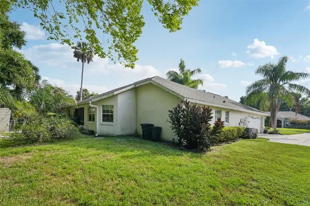 a house view with a garden space