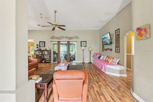a living room with furniture