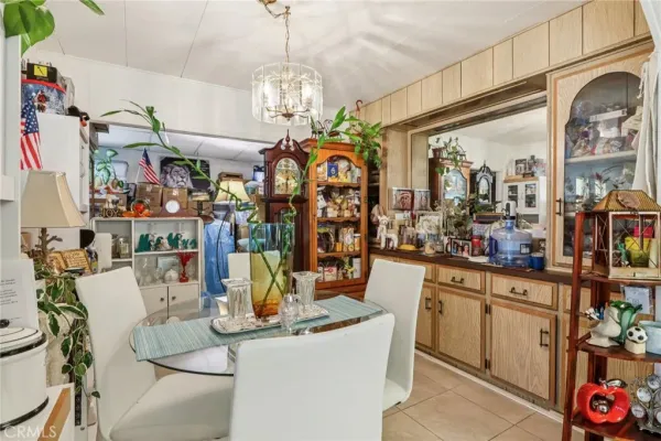 a view of a dining room