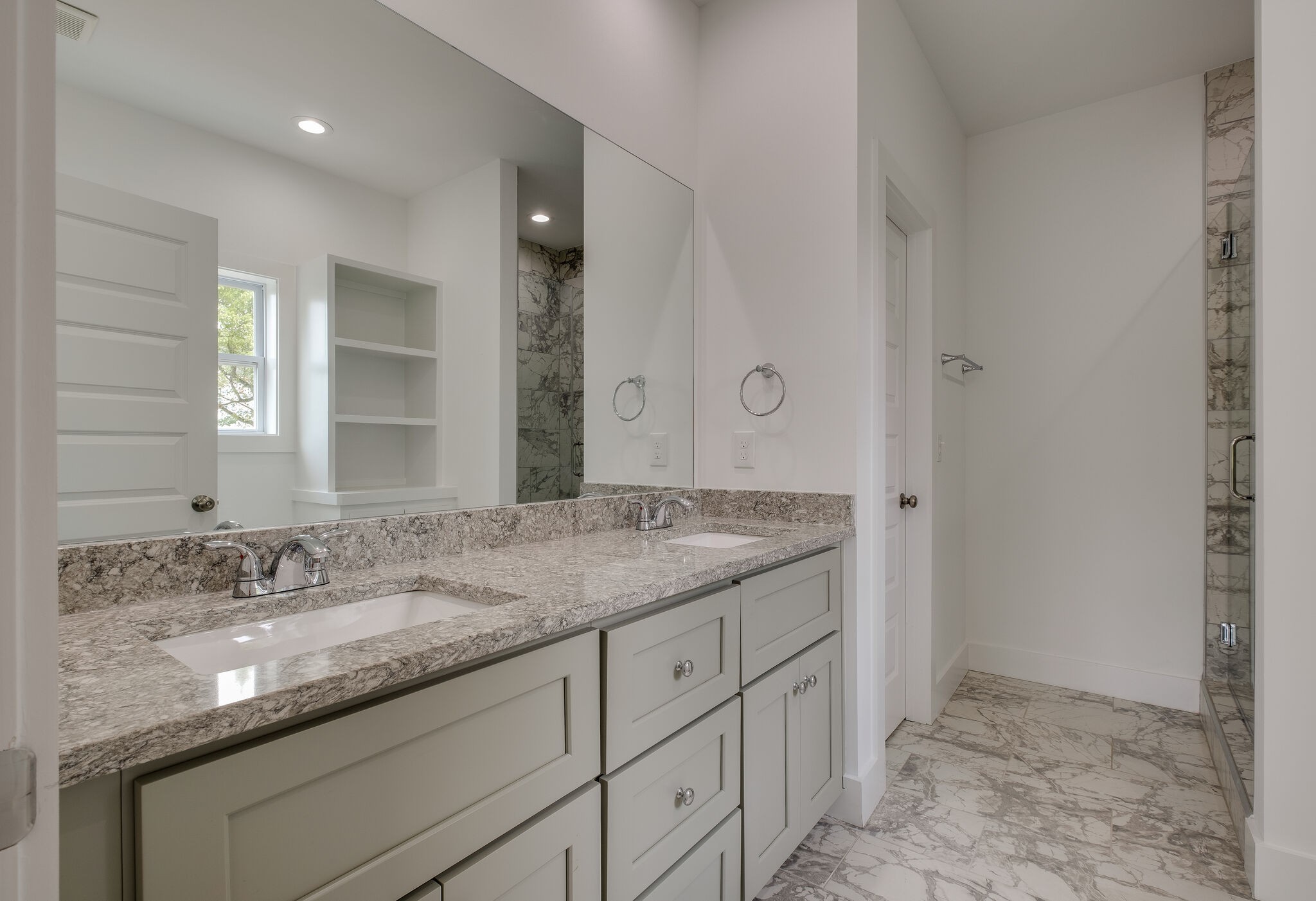 4341 Goins Road Nashville, TN 37211 - Photo 13 of 28 a bathroom with a granite countertop sink and a mirror