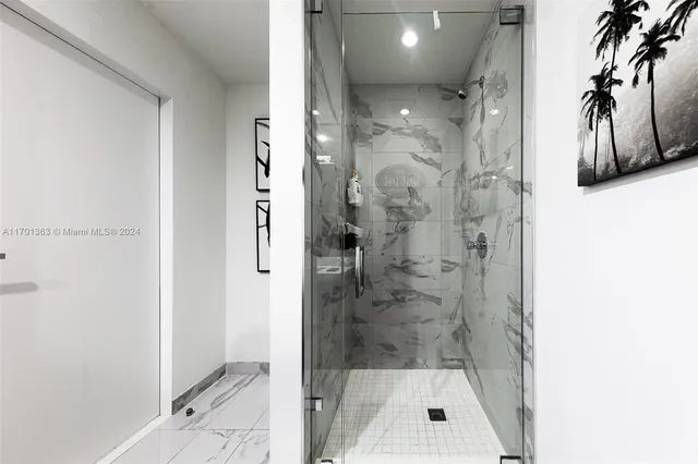 a bathroom with a shower