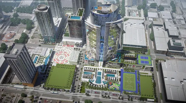 an aerial view of multiple house