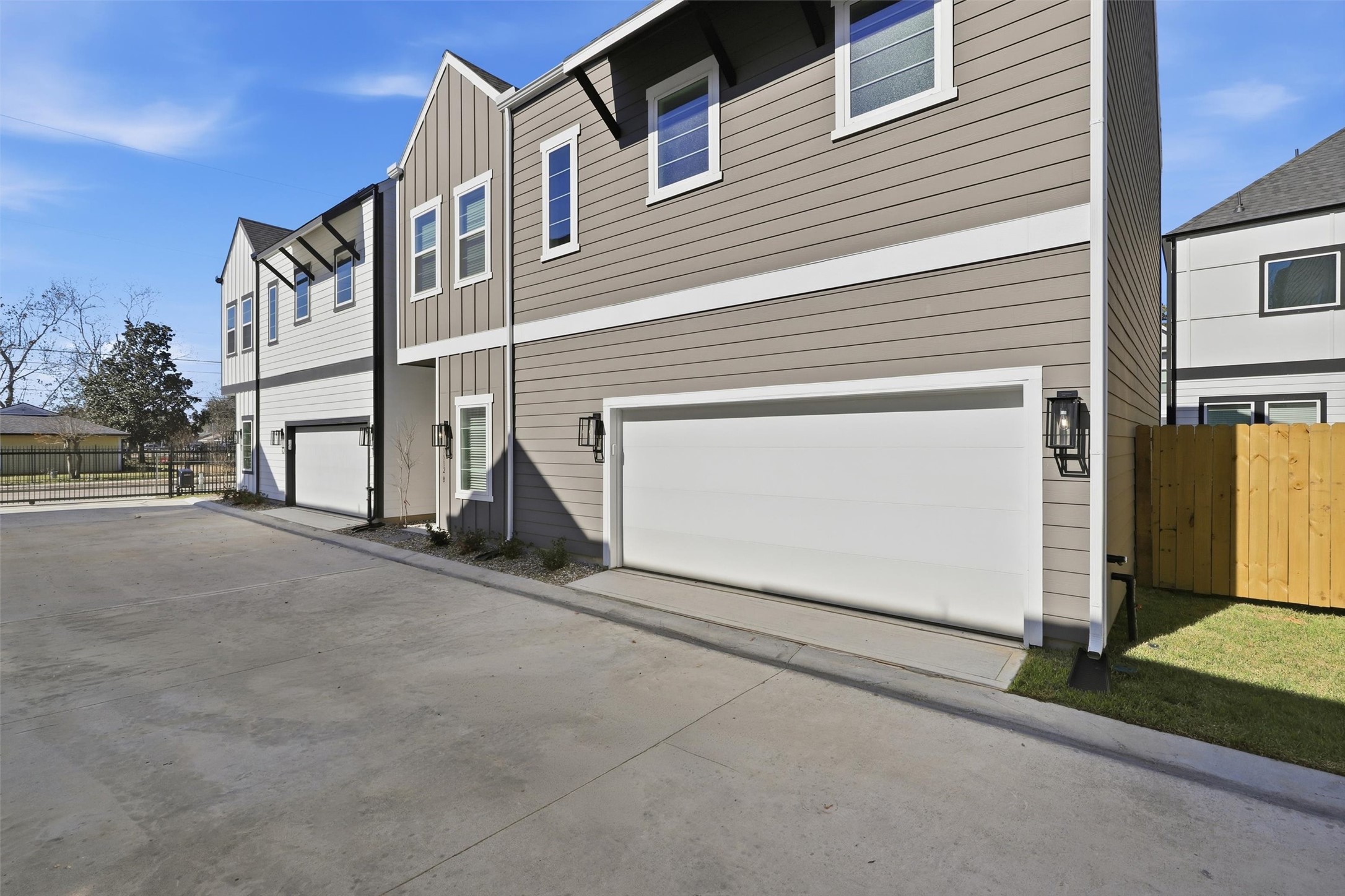 a view of a house with a garage