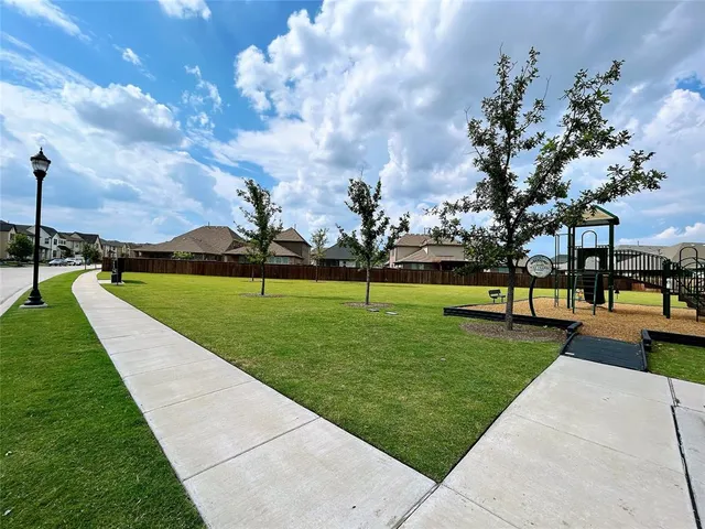 a view of a park with tree s