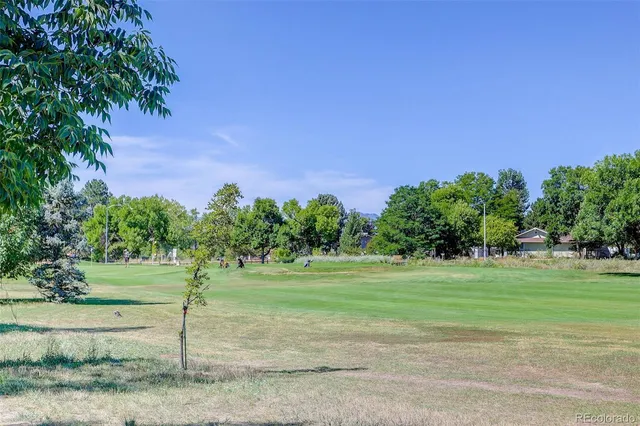a backyard of a house with lots of green space and trees
