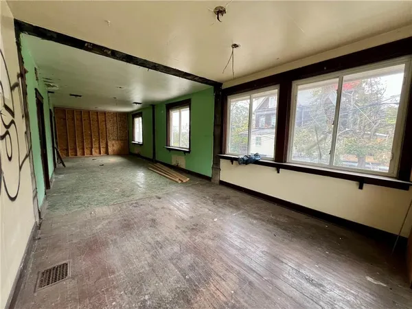 a view of hallway with stairs