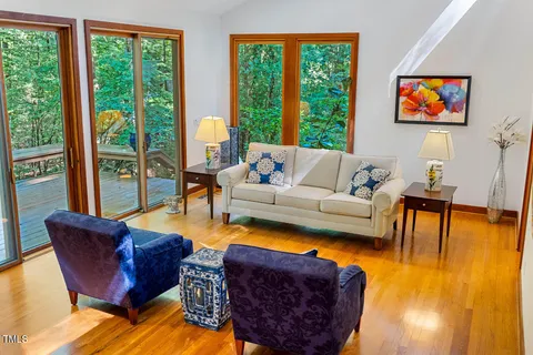 a outdoor view with a sitting space