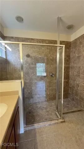 a bathroom with a shower