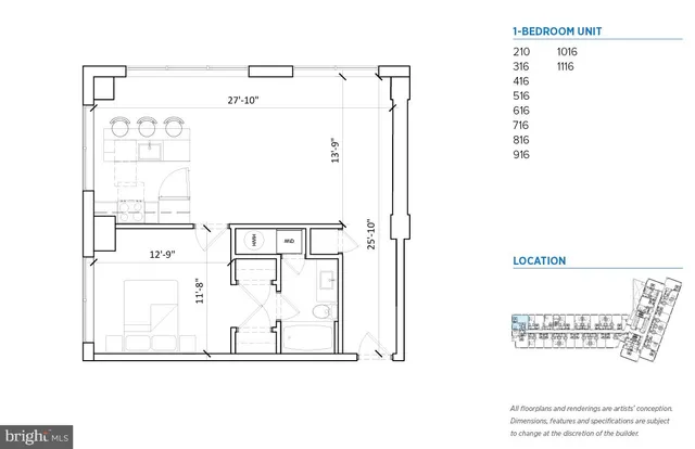 $1,550 | 235 North Christopher Columbus Boulevard, Unit 905, Philadelphia, PA 19106