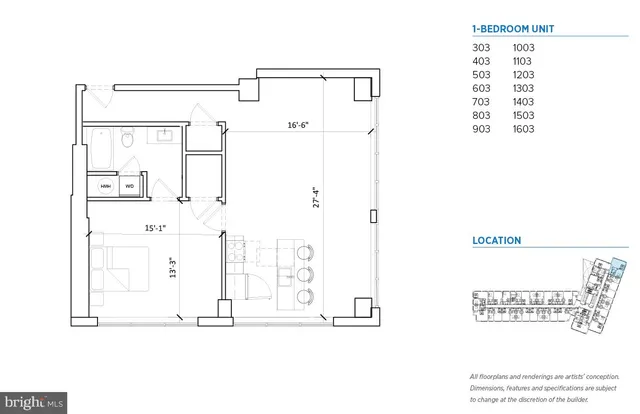 $1,550 | 235 North Christopher Columbus Boulevard, Unit 905, Philadelphia, PA 19106