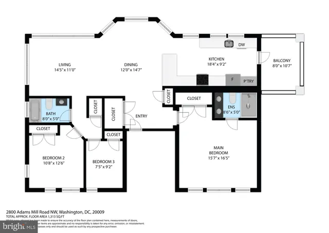 a view of a street with potted plants and large trees