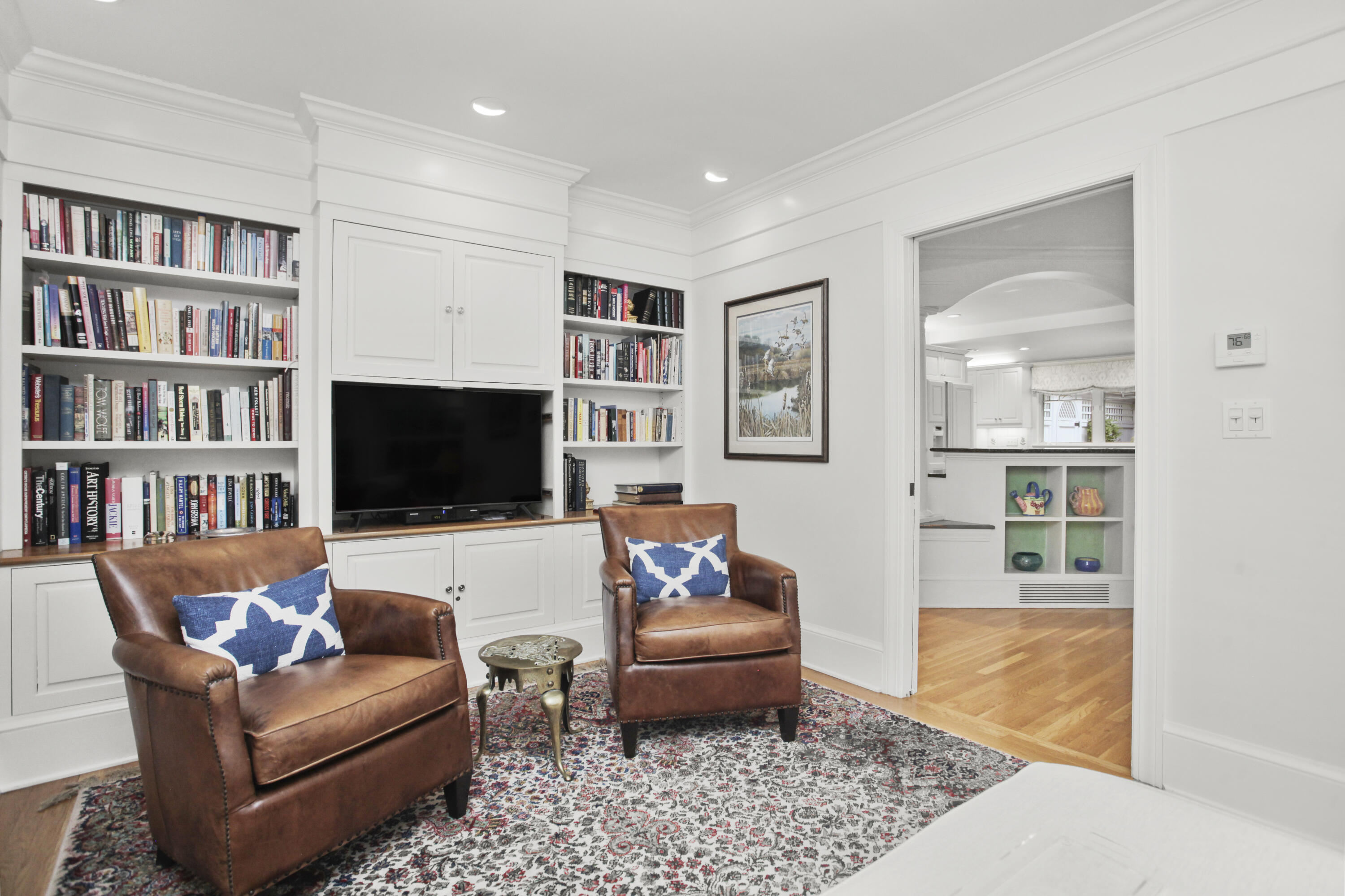 40 Birch Road Darien, CT 06820 - Photo 17 of 40 a living room with furniture and a flat screen tv