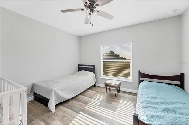 a view of a golf course with a lake view