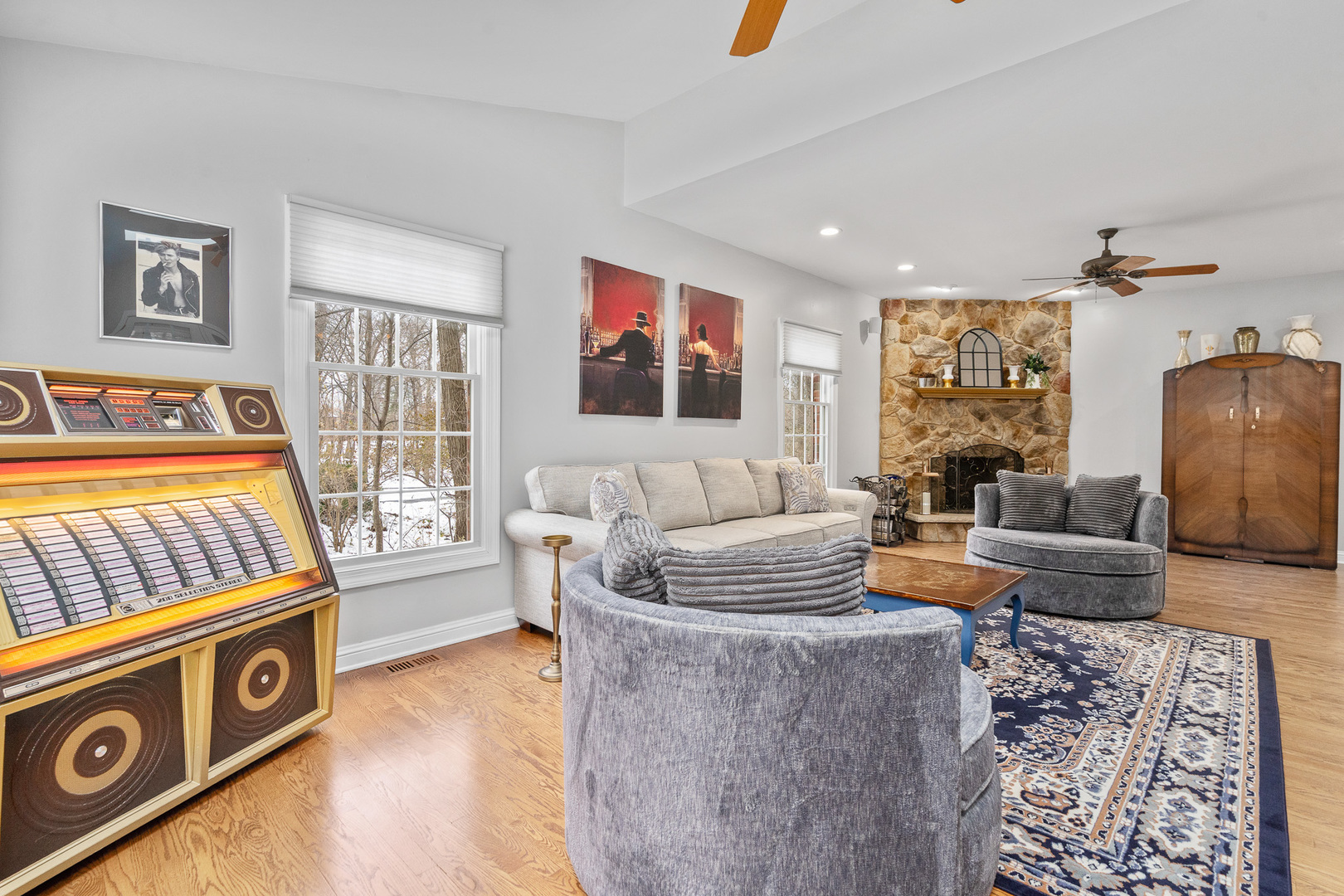 19427 Hunter Trail Mokena, IL 60448 - Photo 15 of 72 a living room with furniture and a flat screen tv