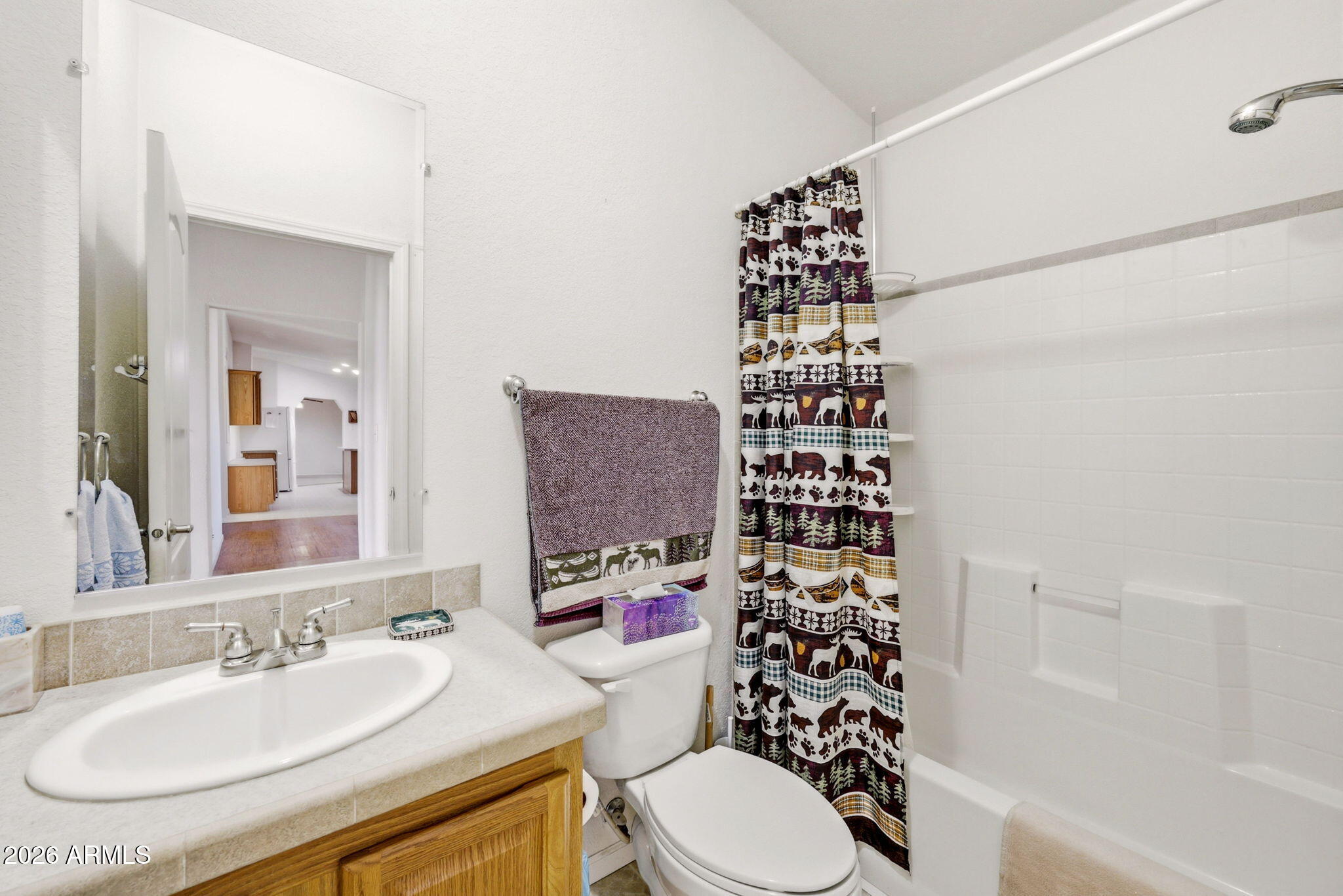5 County Road Concho, AZ 85924 - Photo 15 of 35 a bathroom with a sink a toilet and shower curtain