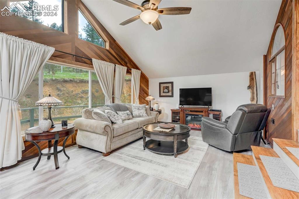 1699 Spring Valley Drive Divide, CO 80814 - Photo 6 of 44 a living room with furniture a flat screen tv and a large window