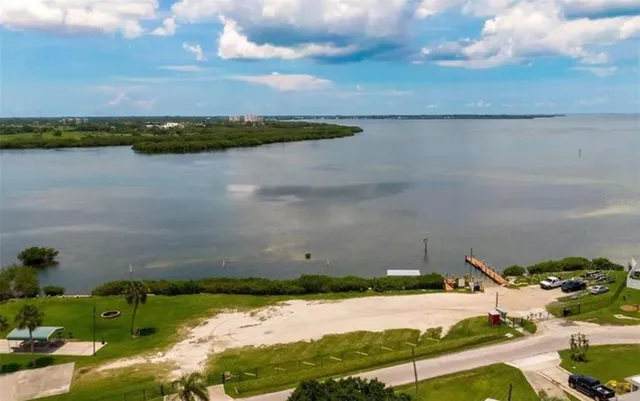 a view of a lake with outdoor space