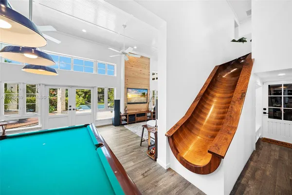 a bathroom with a bathtub and shower