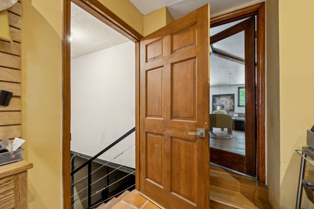 a bathroom with a sink double vanity and a shower