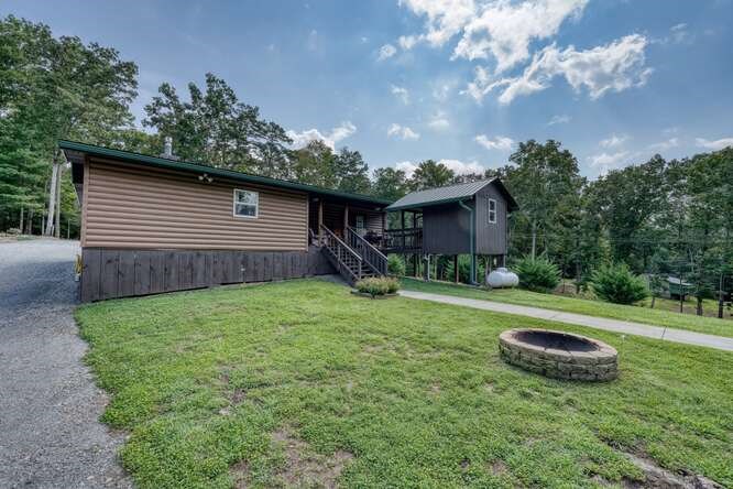 245 Panther Hill Road Murphy, NC 28906 - Photo 6 of 57 a view of a backyard with plants and a garden
