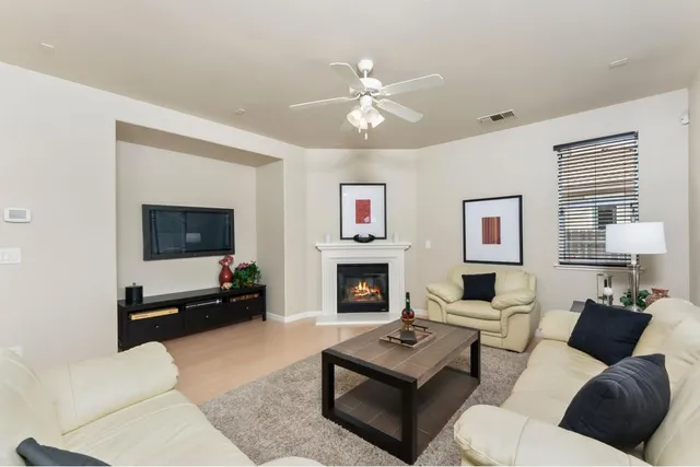 an entrance to house with yard