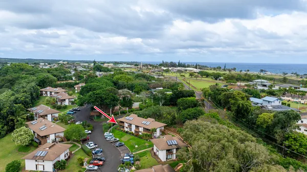 an aerial view of multiple house