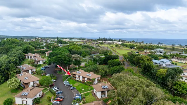 an aerial view of multiple house