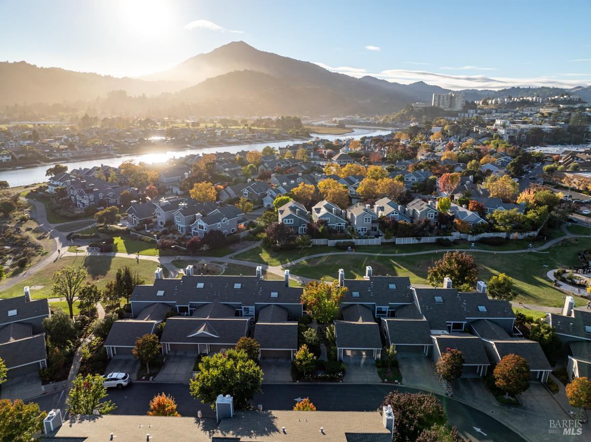 16 Drakes View Circle Greenbrae, CA 94904 - Photo 35 of 45 an aerial view of a houses with a lake