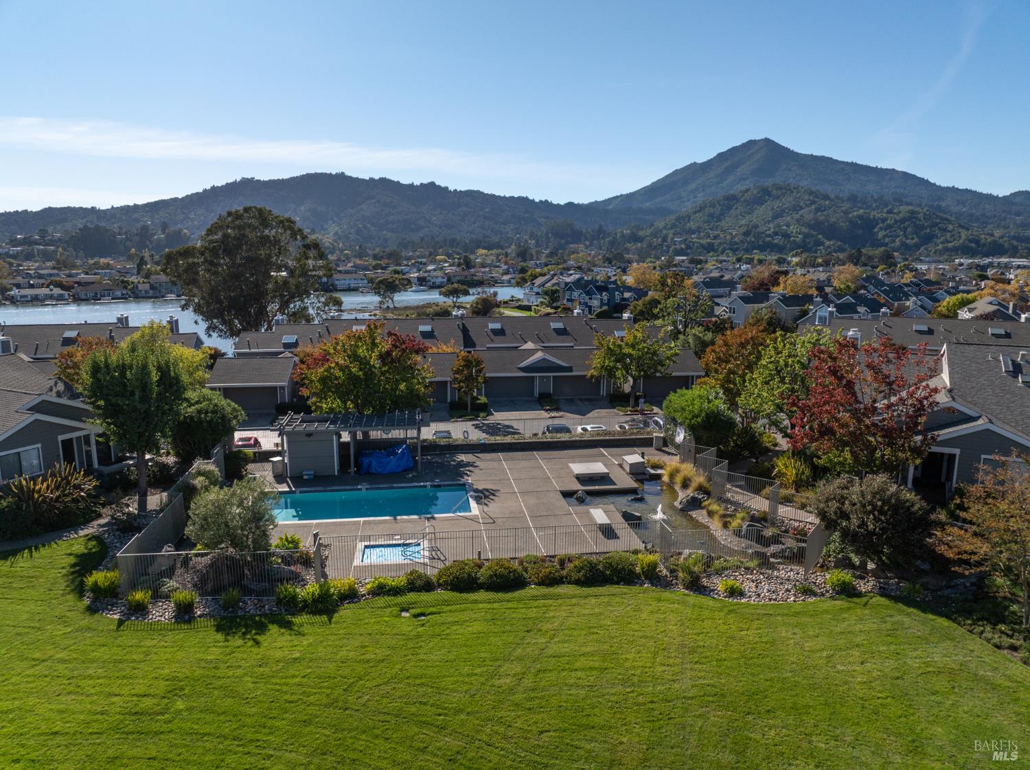 16 Drakes View Circle Greenbrae, CA 94904 - Photo 44 of 45 a aerial view of a house with a garden