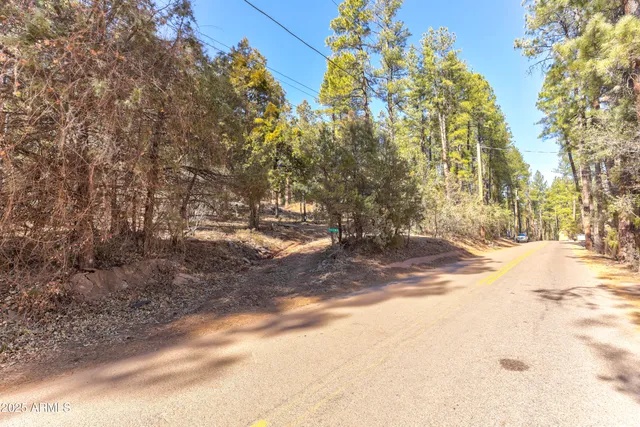 a view of road with trees