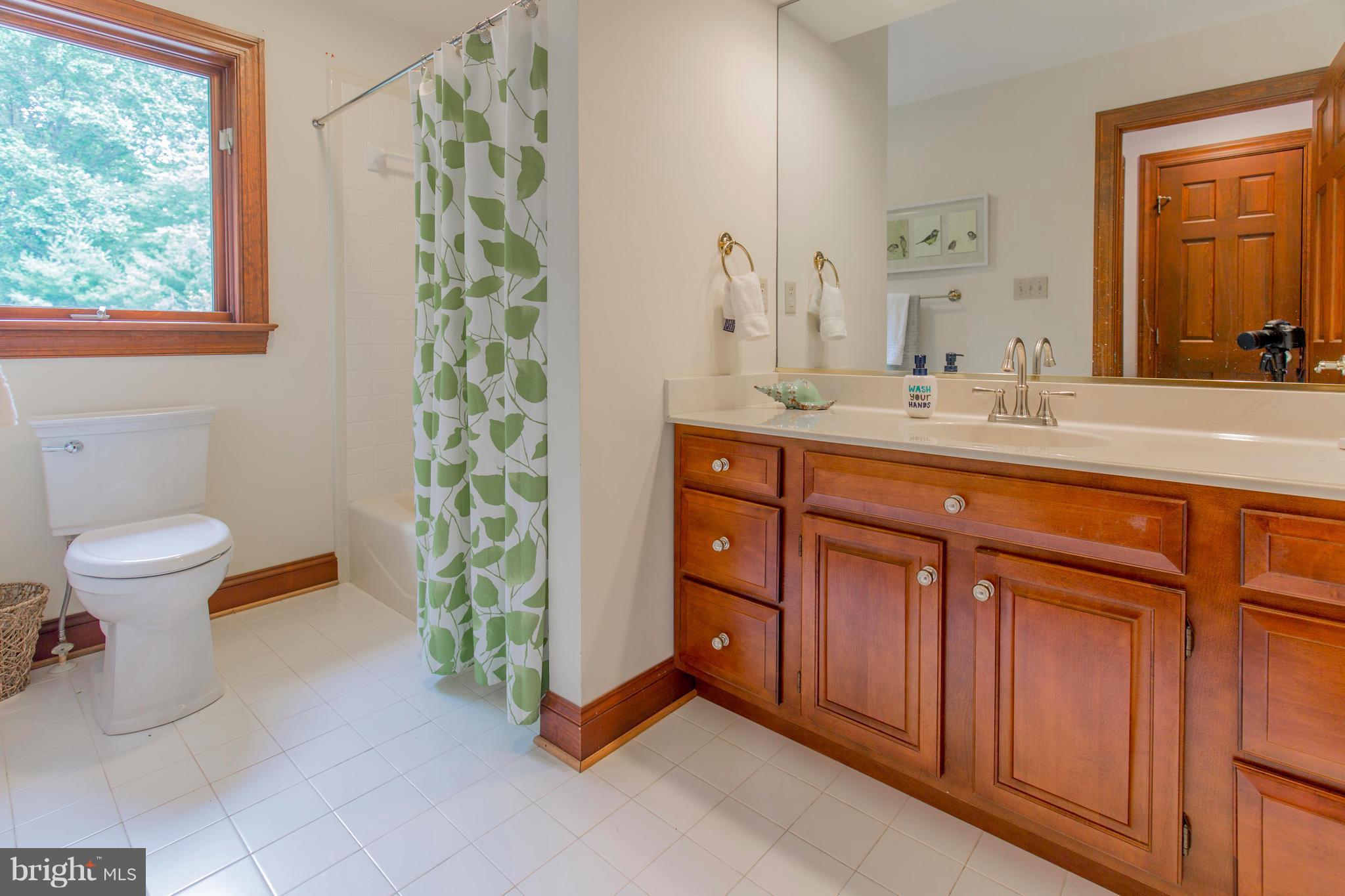 610 Bryants Nursery Road Silver Spring, MD 20905 - Photo 22 of 30 a spacious bathroom with a double vanity sink toilet and a mirror