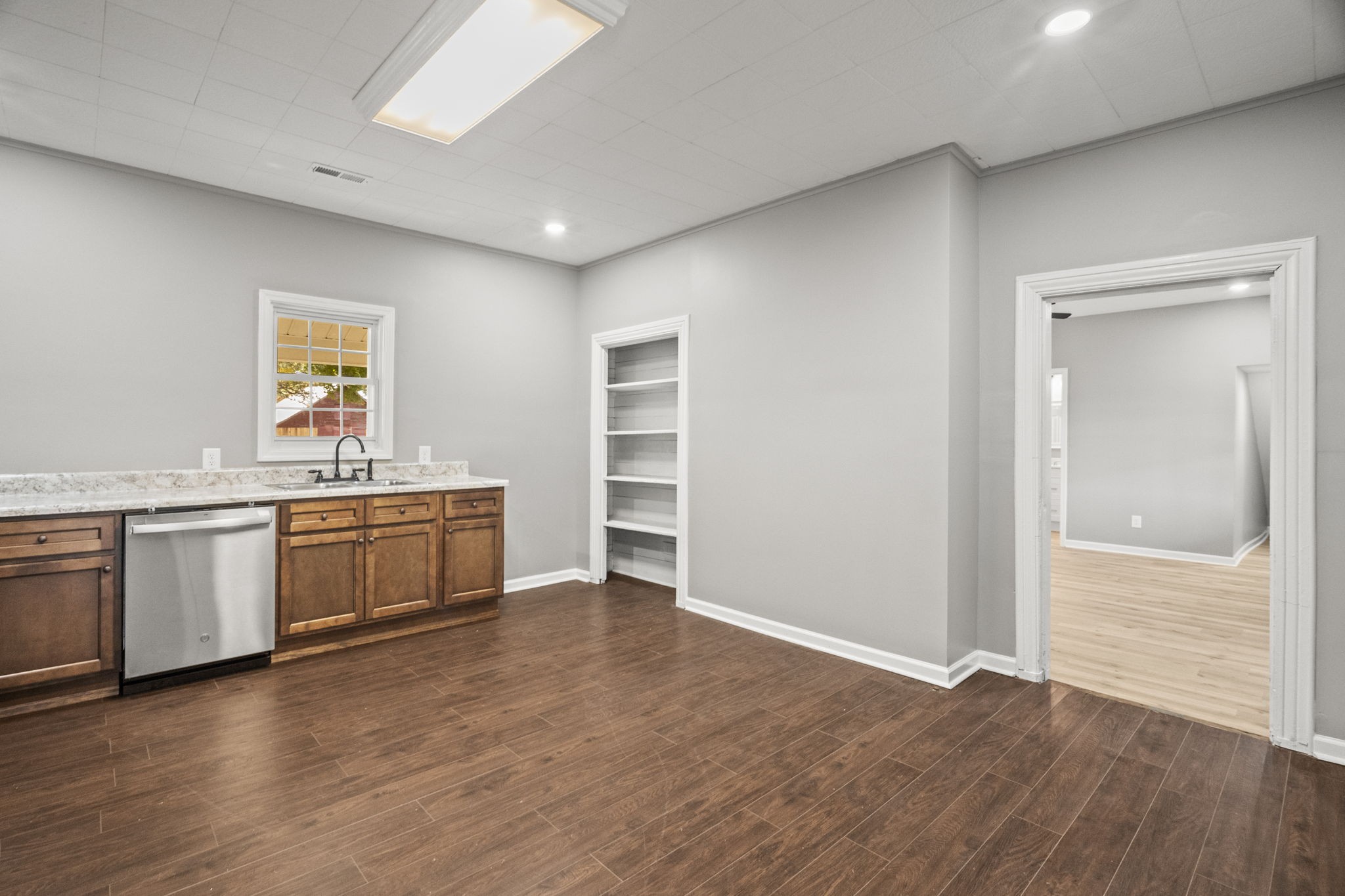 6081 Lakeview Road Springfield, TN 37172 - Photo 3 of 41 a view of a kitchen with a sink and a large window