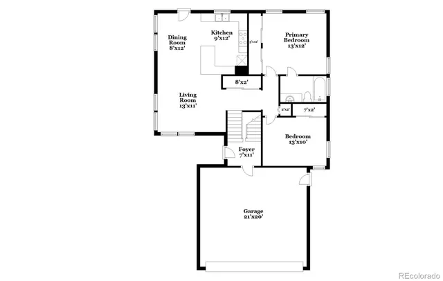 a picture of a bench in front of a door