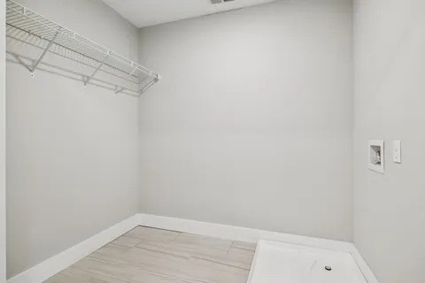 a view of a room with empty racks