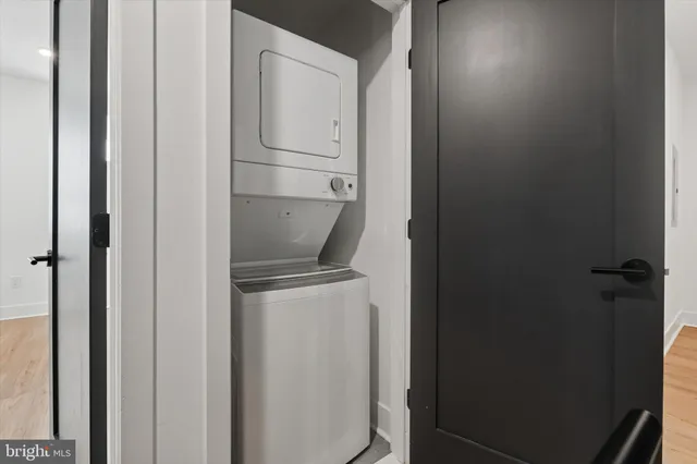 a utility room with closet