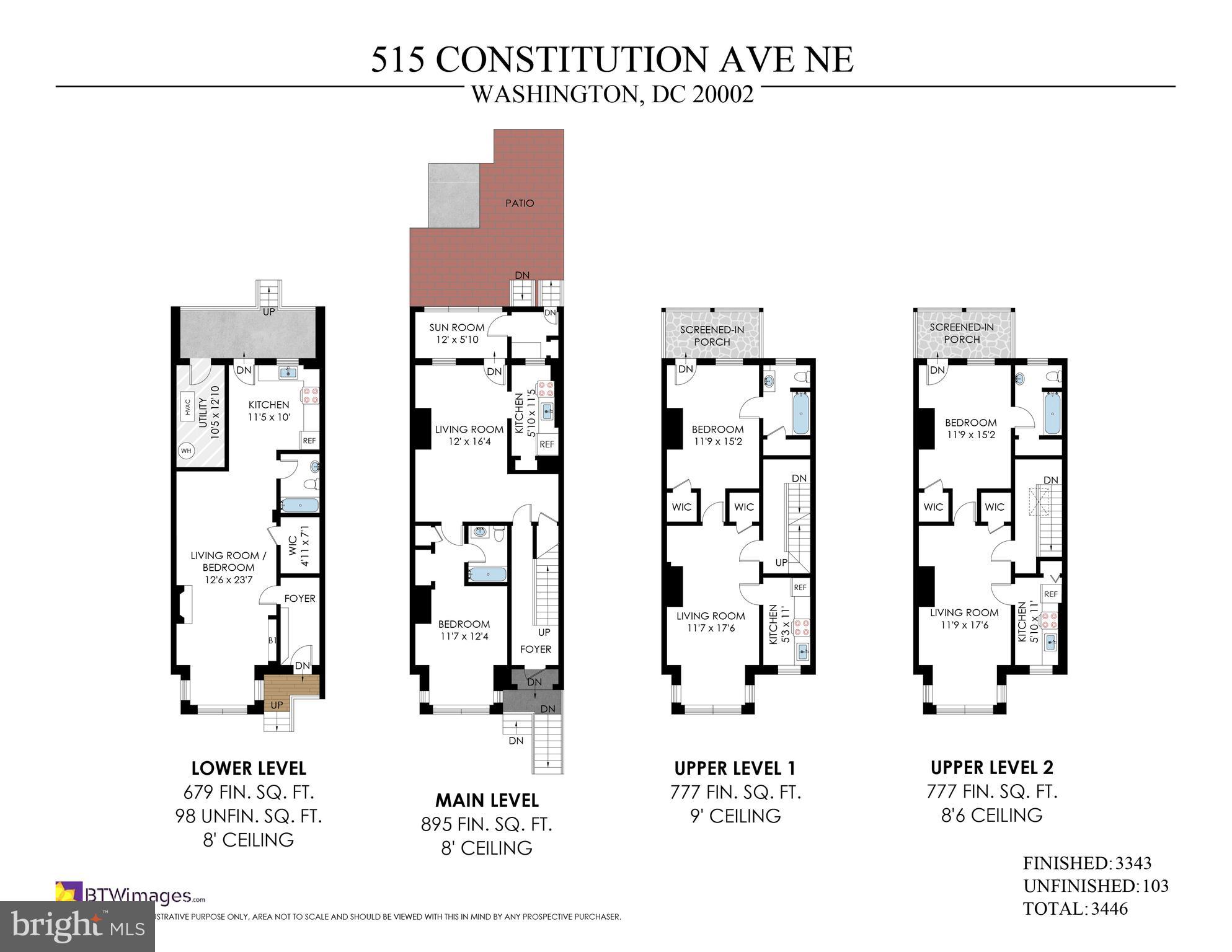 515 Constitution Avenue Northeast Washington, DC 20002 - Photo 13 of 13 Floorplan. Note sf not to be used for valuations