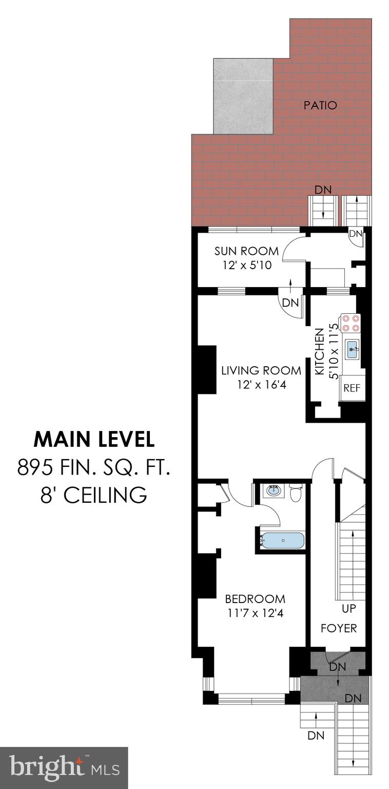 515 Constitution Avenue Northeast Washington, DC 20002 - Photo 4 of 13 Main level unit 2 has enclosed sunroom